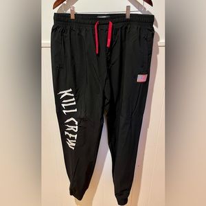 Kill Crew Black Sweatpants with Red Accents